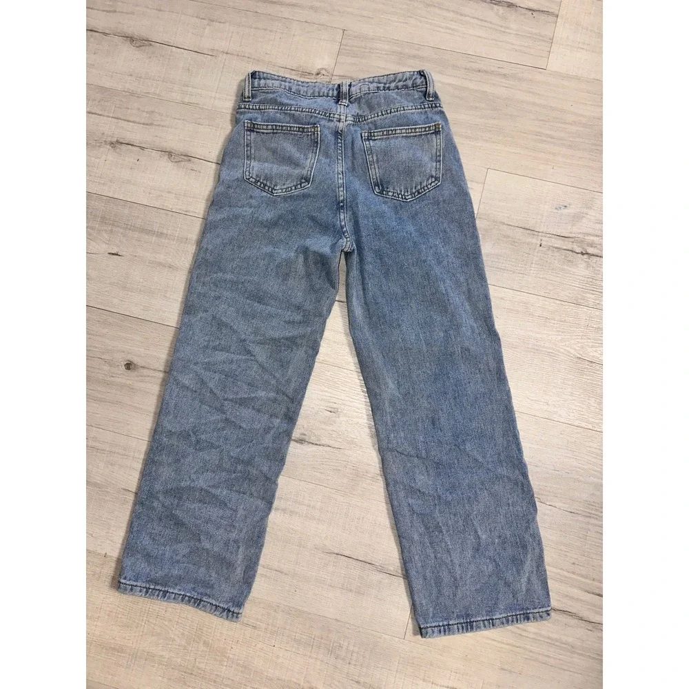 SHEIN Teen Girls Heart Print Jeans Blue Medium Wash Denim Size‎ 10-11Y